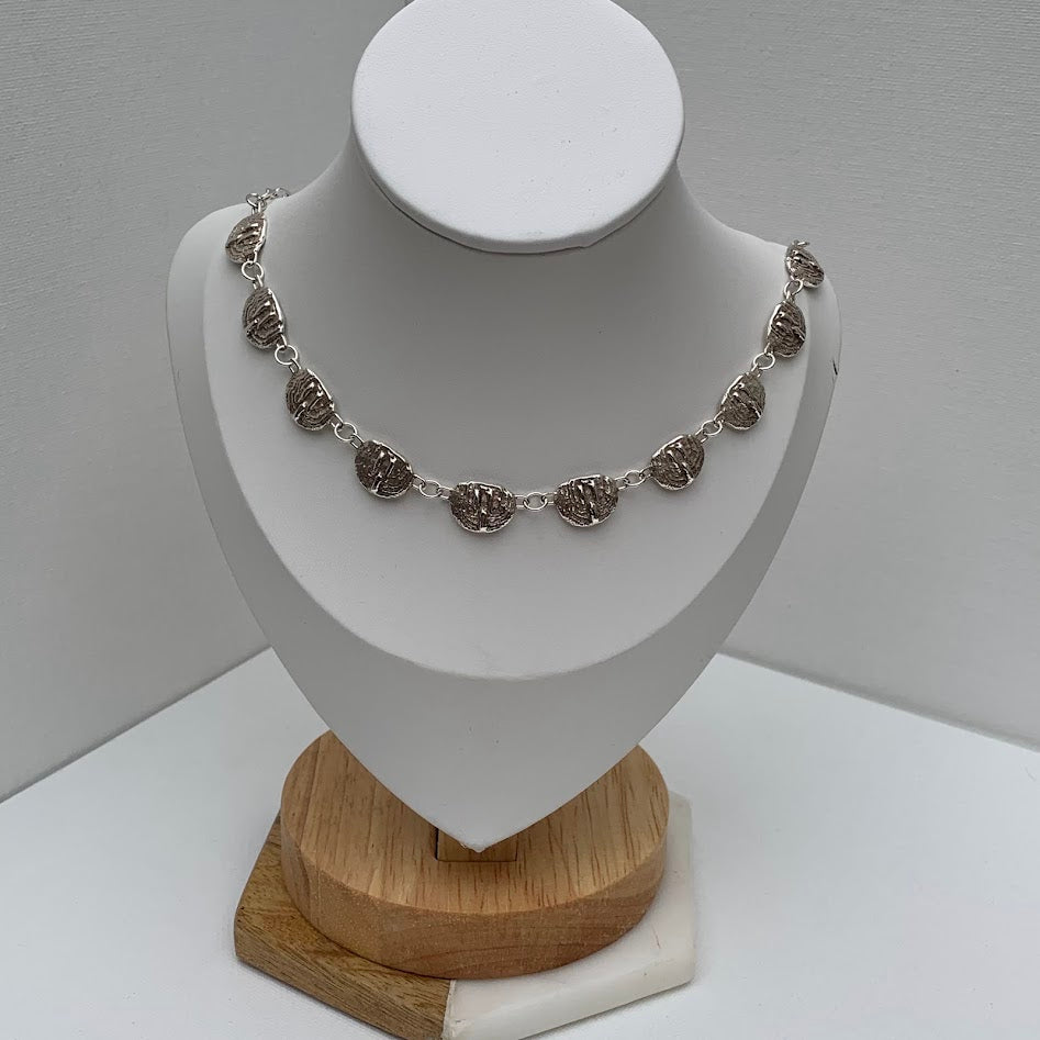 Sterling Silver Reversible Organic Station Necklace | 26.19g