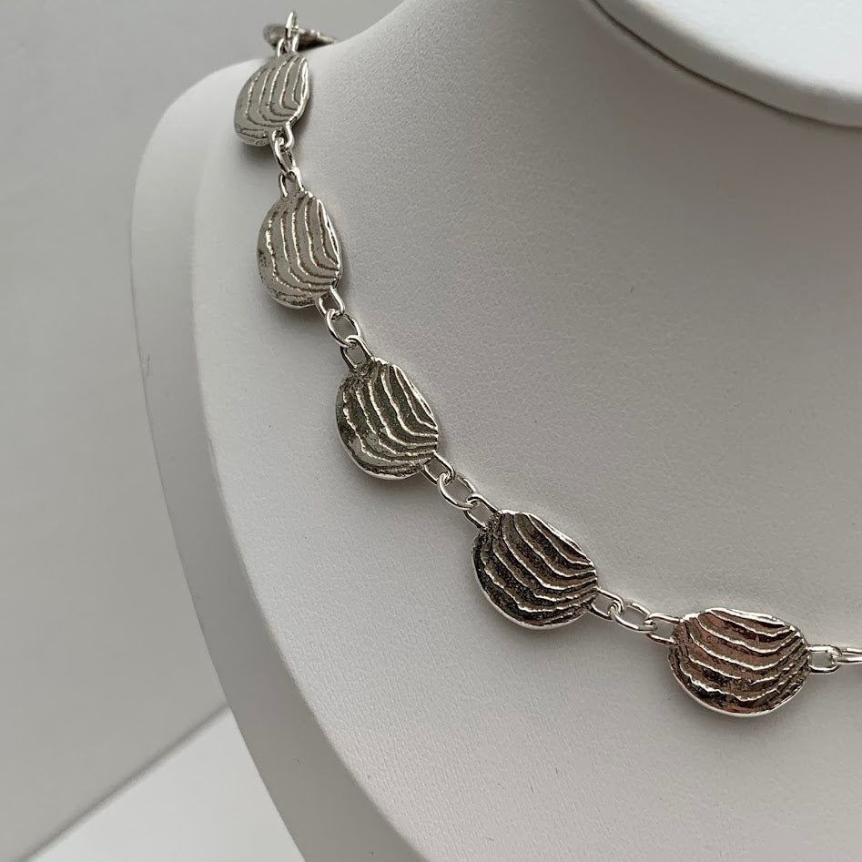 Sterling Silver Reversible Organic Station Necklace | 26.19g
