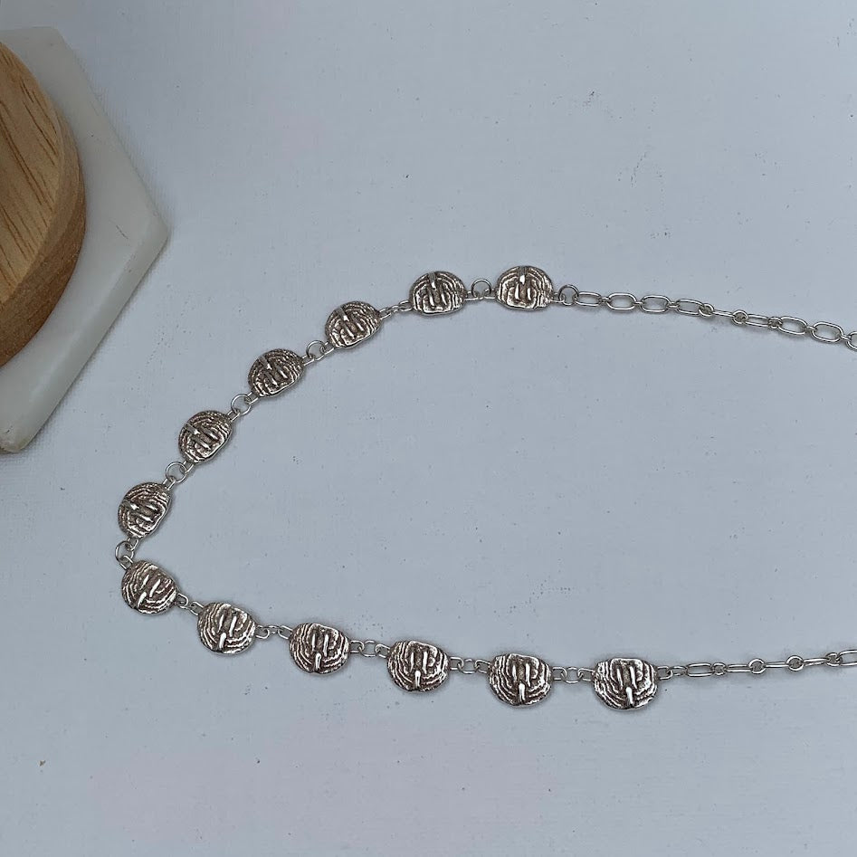 Sterling Silver Reversible Organic Station Necklace | 26.19g