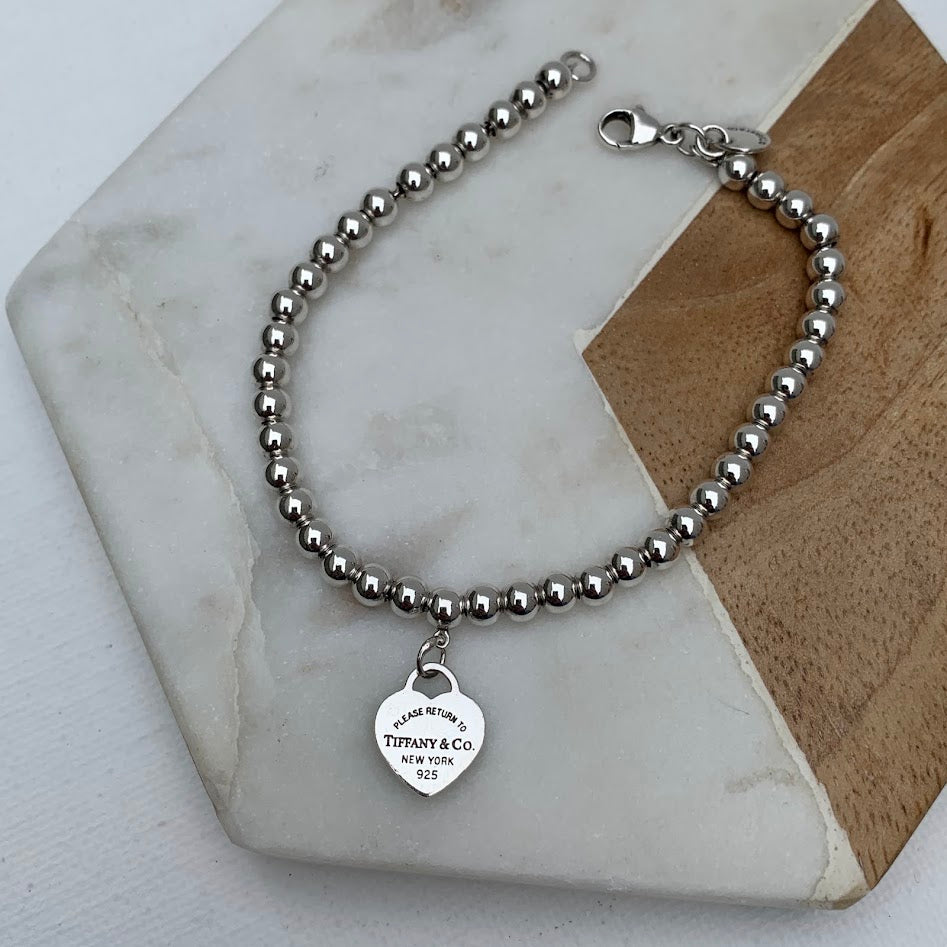 Tiffany & Co. Return to Tiffany Blue Heart Bead Bracelet | 6.5"
