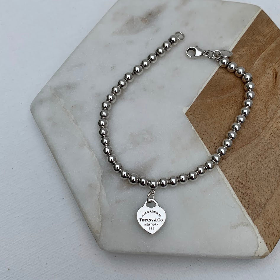 Tiffany & Co. Return to Tiffany Blue Heart Bead Bracelet | 6.5"