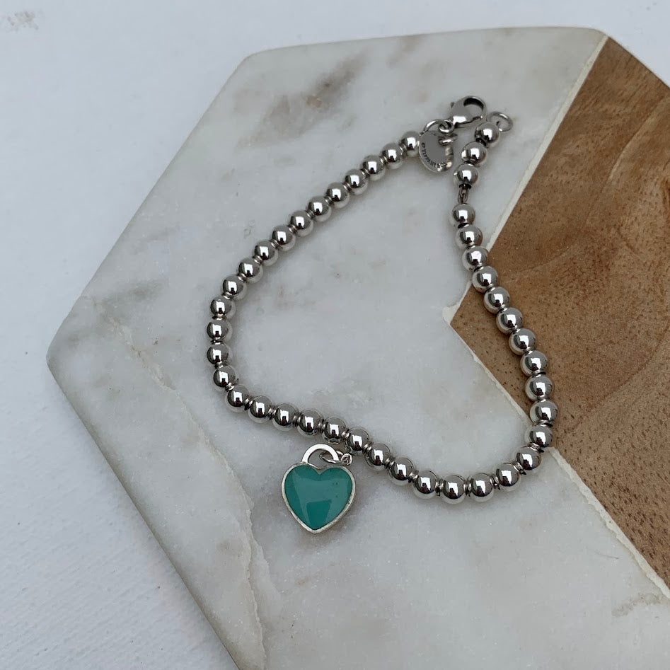 Tiffany & Co. Return to Tiffany Blue Heart Bead Bracelet | 6.5"