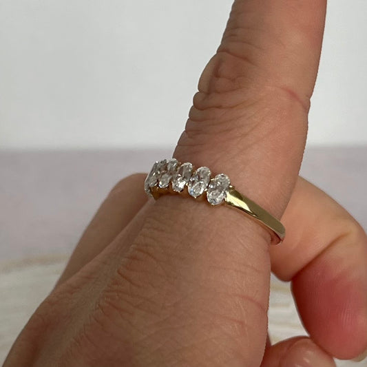 10K Solid Gold Oval Moissanite Half Tennis Ring – 2.7 CT