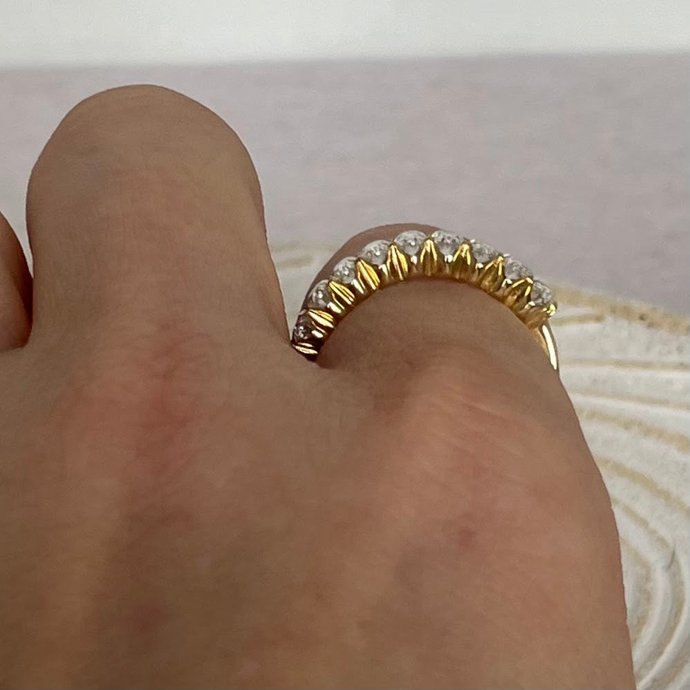 10K Solid Gold Oval Moissanite Half Tennis Ring – 2.7 CT