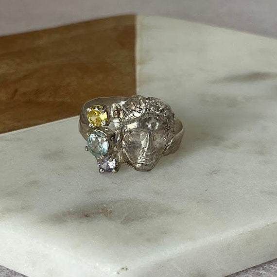 Studio Made Greek Goddess Fine Silver Ring