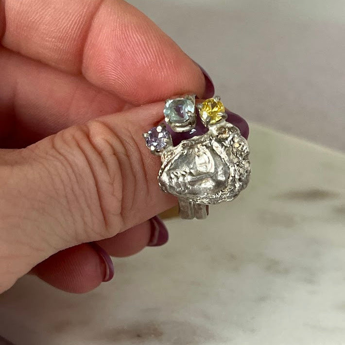 Studio Made Greek Goddess Fine Silver Ring