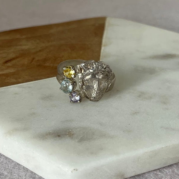 Studio Made Greek Goddess Fine Silver Ring