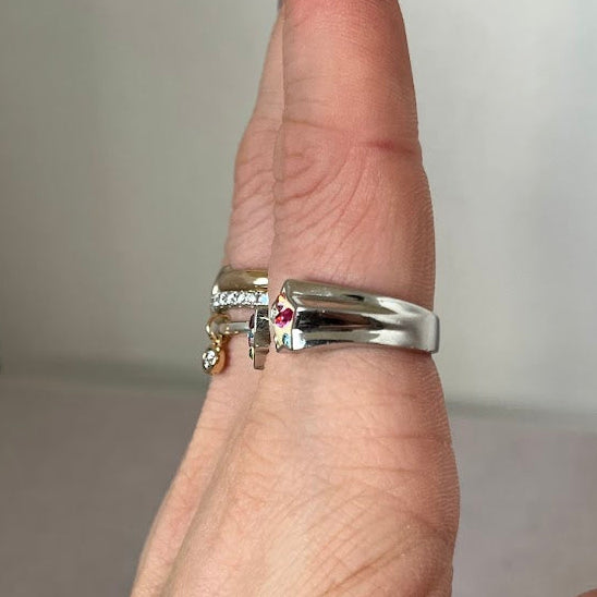 Sterling Silver Enamel Star Ring – Size 7.5