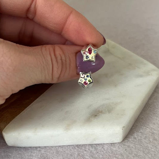 Sterling Silver Enamel Star Ring – Size 7.5