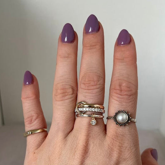 Vintage Style Pearl Sunburst Ring in Sterling Silver - Size 8.25