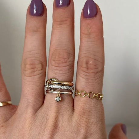 10k Solid Gold Oval Link Ring - Size 8