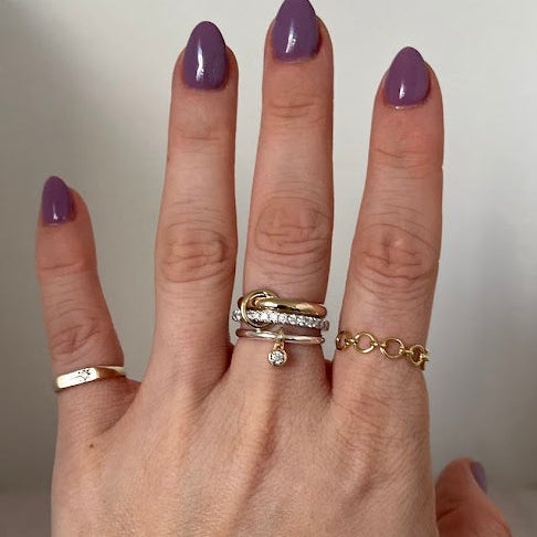 10k Solid Gold Oval Link Ring - Size 8