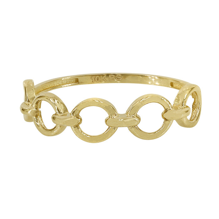 10k Solid Gold Oval Link Ring - Size 8