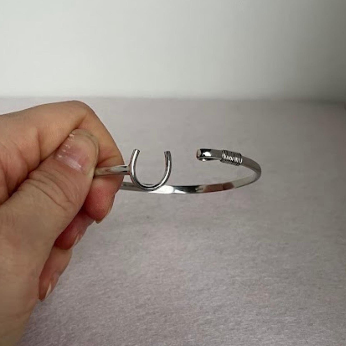 Vintage Sterling Silver Bangle Bracelet | Open Tension Cuff | Fits 6–6.75” Wrist