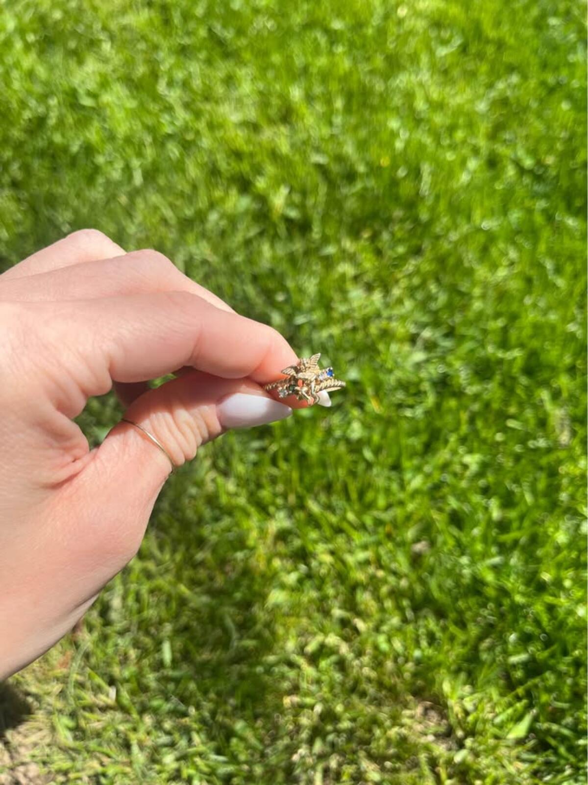 10K Yellow Gold Cherub Angel Ring - 2.70g - Size 9.5