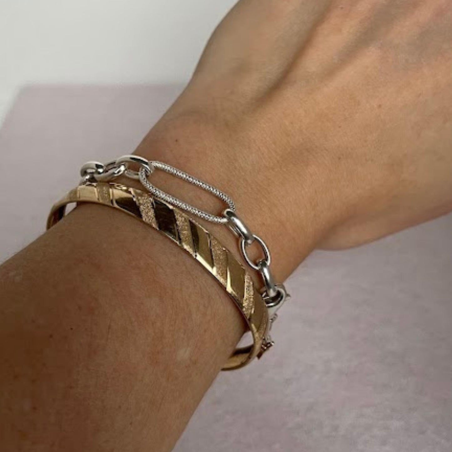 Vintage Sterling Silver Oval Link Bracelet – Lightweight Everyday Chain Bracelet