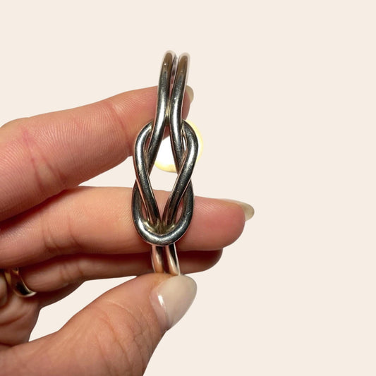 Vintage Sterling Silver “Love Knot” Cuff Bracelet – 13.64g